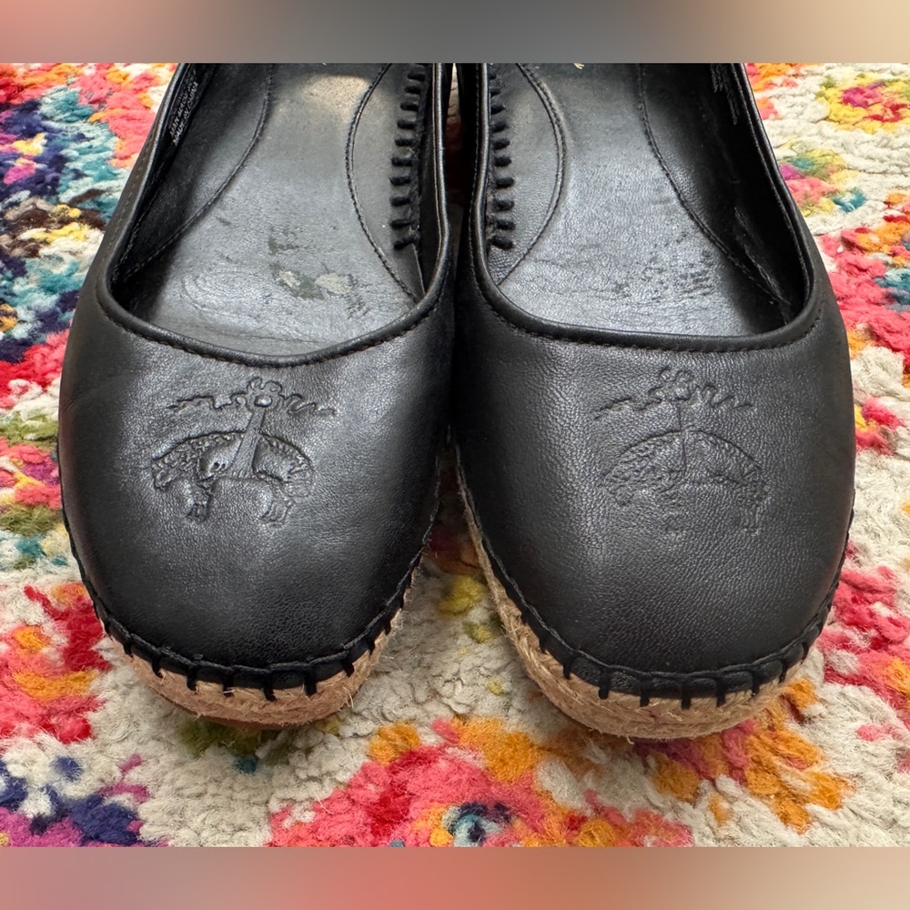 BROOKS BROTHERS LEATHER ESPADRILLE- 9.5 - BLACK